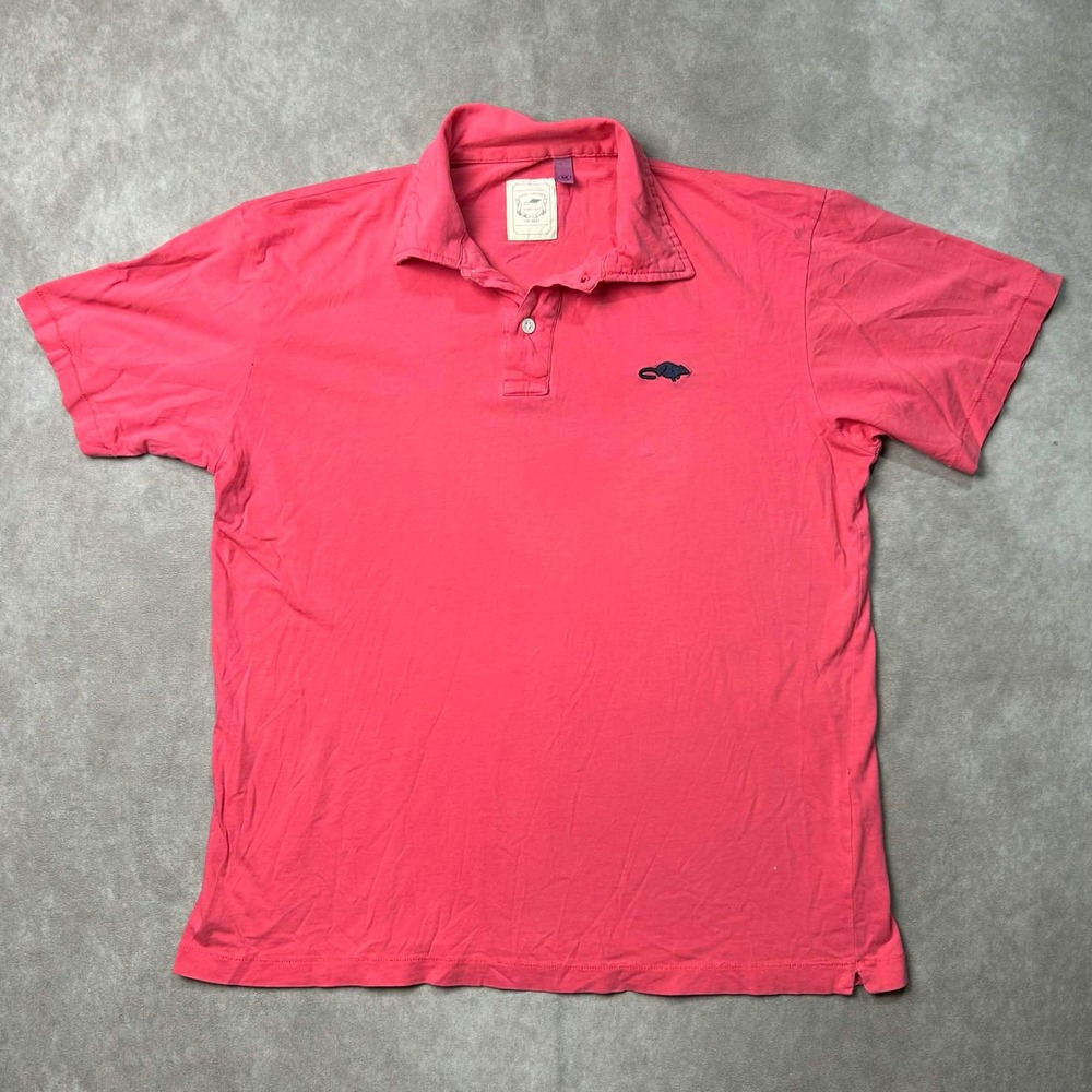 Marc Jacobs Stinky Rat Polo Shirt Mens Medium Pink Short Sleeve Cotton Logo